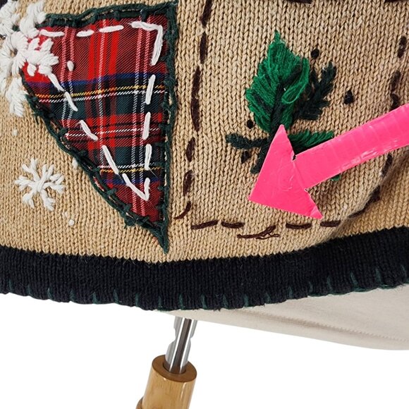 Vintage Victoria Jones Womens 2X Vest Christmas Patchwork Knit Sweater Retro - Picture 7 of 10